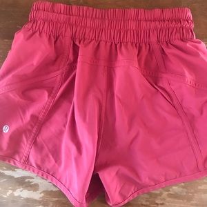 Pink size 6 lululemon tracker shorts